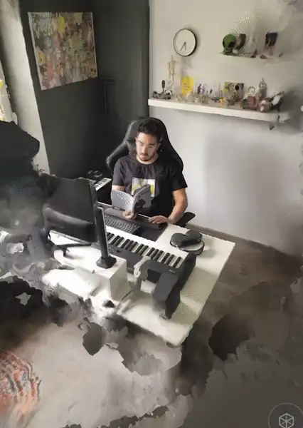 3D scan of my studio with me at the desk